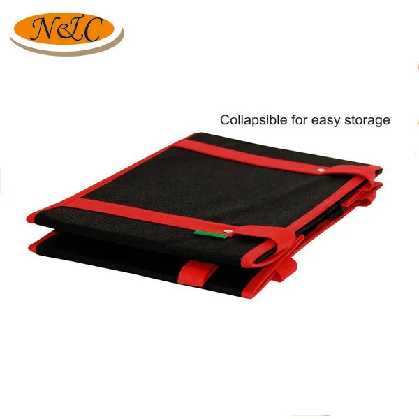 Deluxe collapsible custom grocery bag,extra side handles for easy lifting with reinforced bottom foldable grocery bag