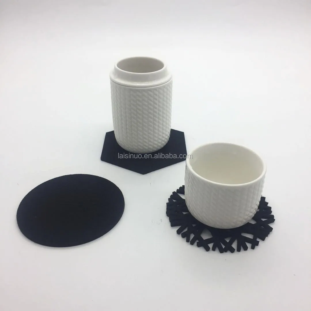 Customized Design Placement Cheap Black Drink Coasters Felt Coasters For Sale