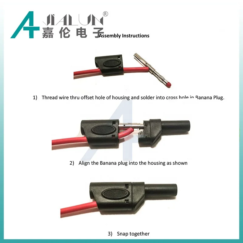 Защитный Штабелируемый Банановый штекер JIALUN PA из никелированной меди 4 мм