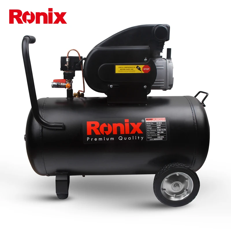 Ronix, Промышленное использование, воздушный компрессор RC-8010 80 литров, 2,5 л.с., 8 бар/116 фунтов на кв. дюйм