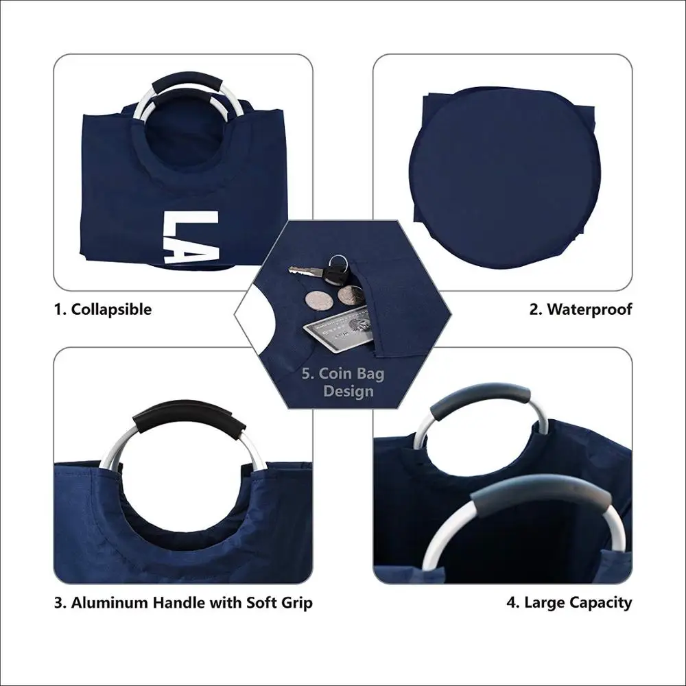 
Collapsible Laundry Basket With Coin Bag 
