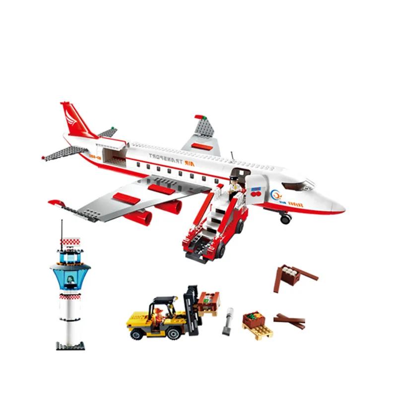 Popular ABS 856 pcs DIY plastic airport building bricks toy educational blocks