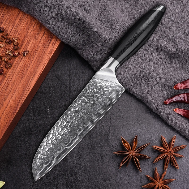 
7 Inch Professional 67 Layers Japanese Damascus steel Kitchen Santoku Knife 