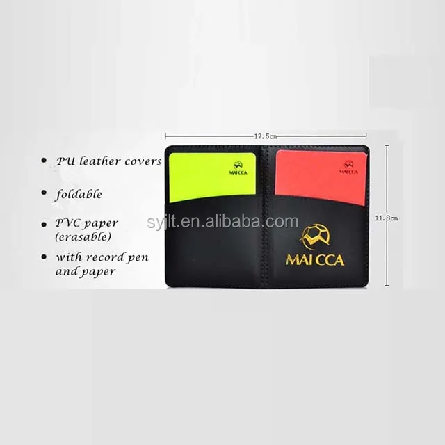 High Performance Warning Football Soccer Referee Wallet Notebook Red Yellow Card