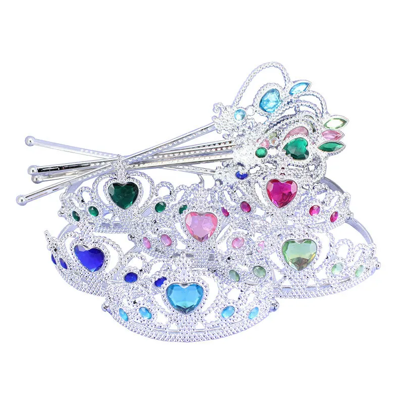 Оптовая продажа, 10 цветов, набор для вечеринки принцессы Эльзы Софии, тиара, набор палочек