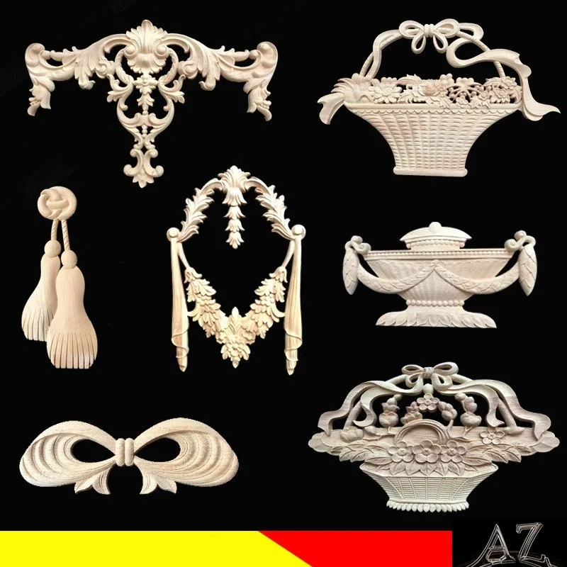 gifts and crafts carving wooden door decoration carving wood applique decorative door trim
