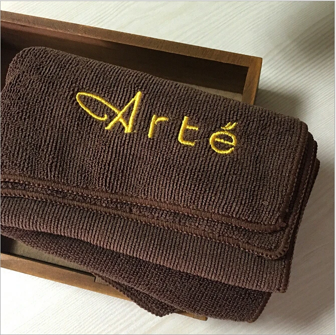 Customized black color bleach proof microfiber beauty hair salon towel for drying