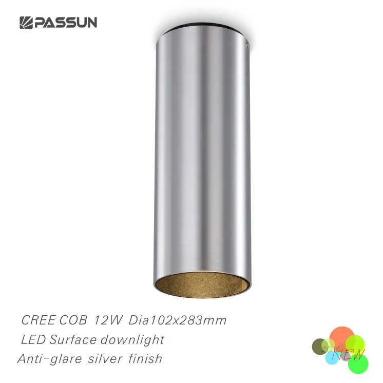 Алюминиевый анодированный Золотой цилиндрический светодиодный светильник диаметром 79 мм высотой 223 мм для поверхностного монтажа