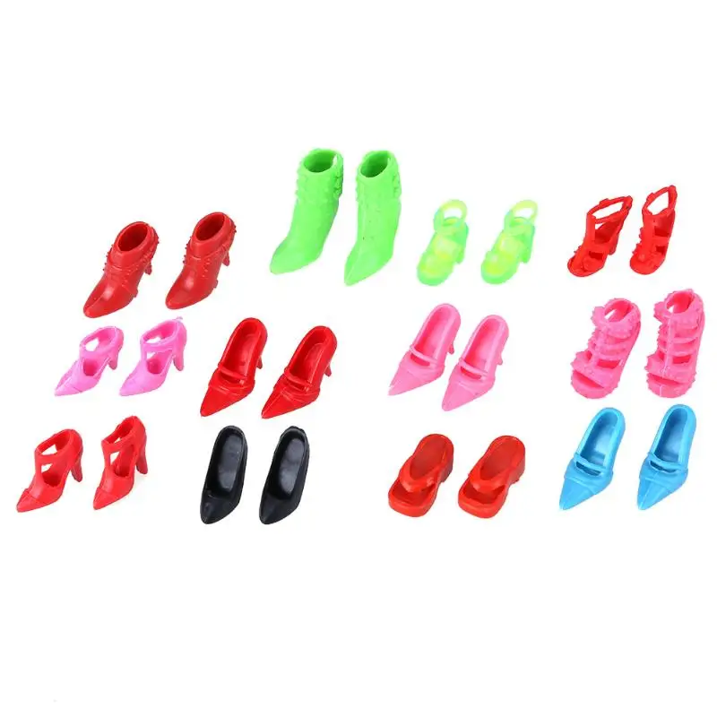 12 Pairs Fashion Doll Shoes High Heel Shoes Sandals Cute Colorful Assorted Shoes for  Doll Accessories Baby Toys Gift