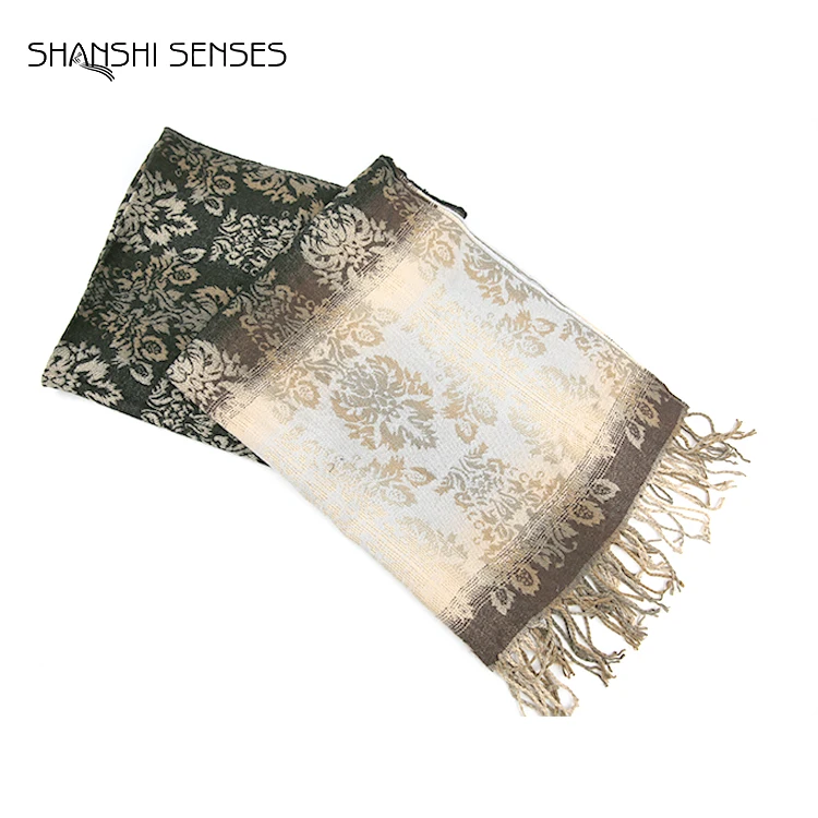 Ladies Acrylic Tapestry Jacquard Blanket Scarf Pashmina