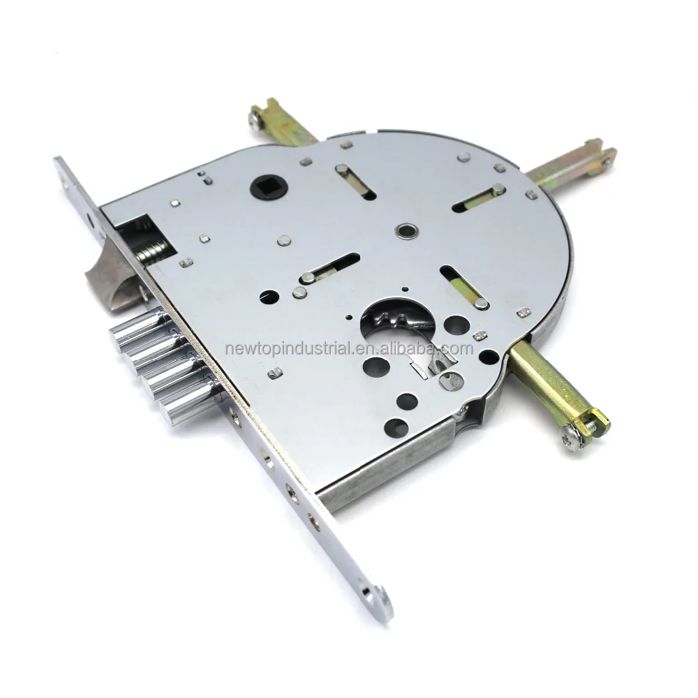 Israel market door lock body with 4 round iron bolt chrome plated