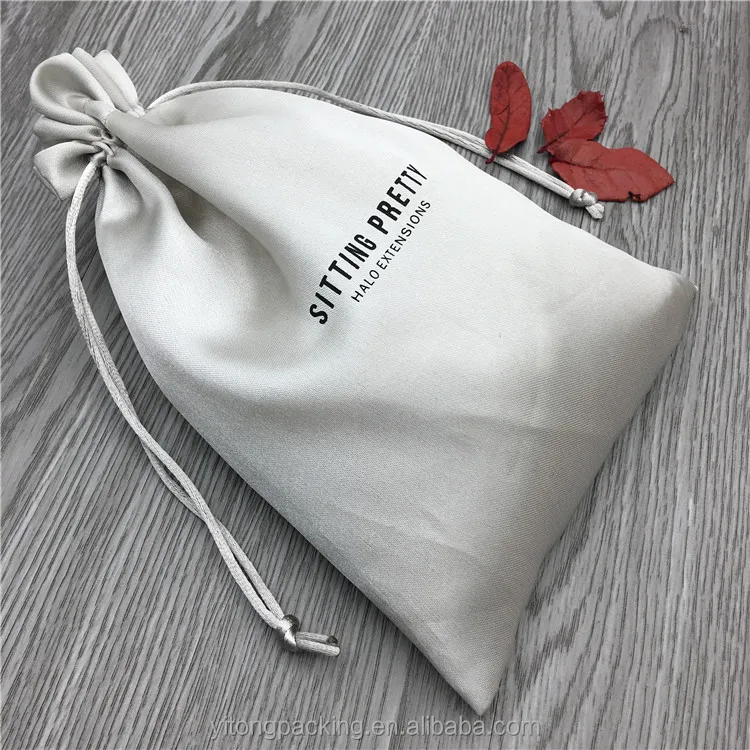 Silver Lovely Gift Satin Bags With Logo