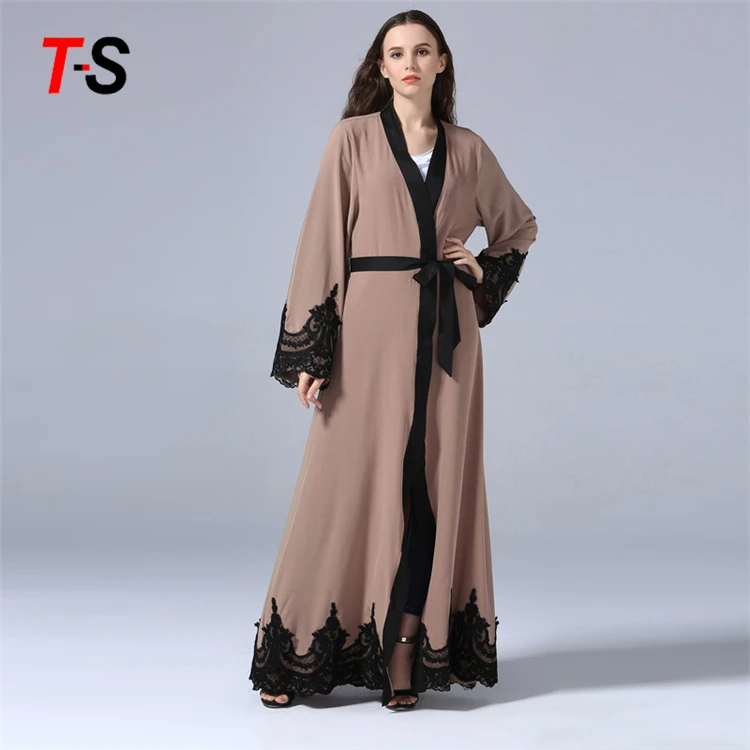 С длинным рукавом Дубай Макси-Абая мусульманское платье