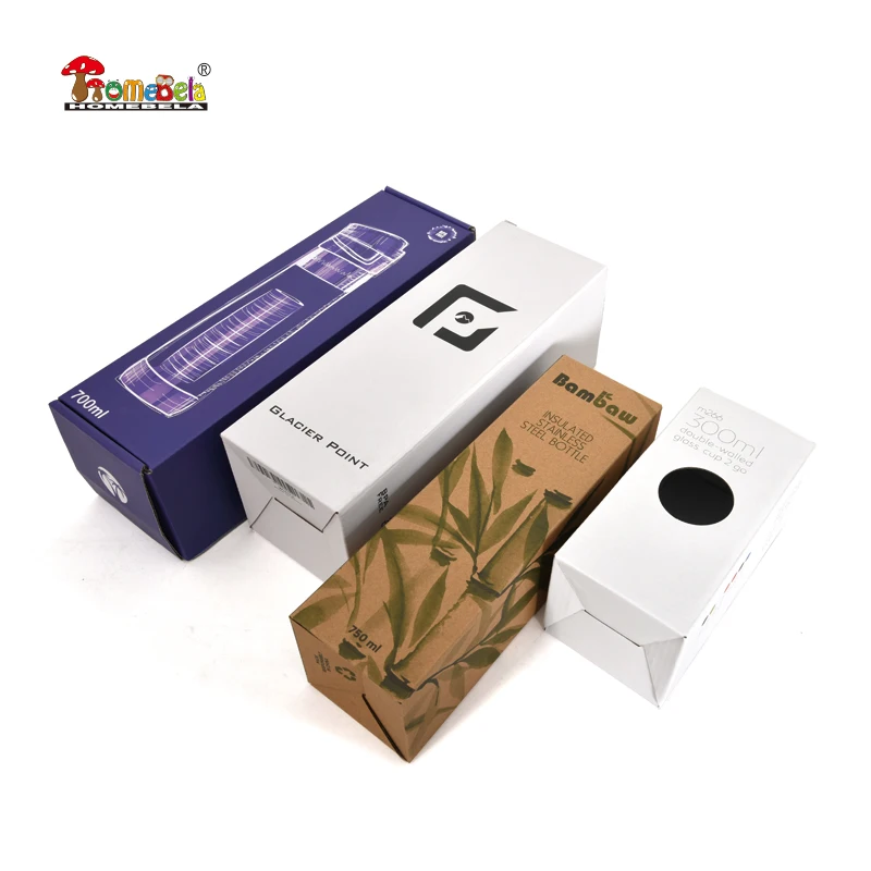 Custom logo water bottle cardboard carton bottle packaging box for 100ml bottle
