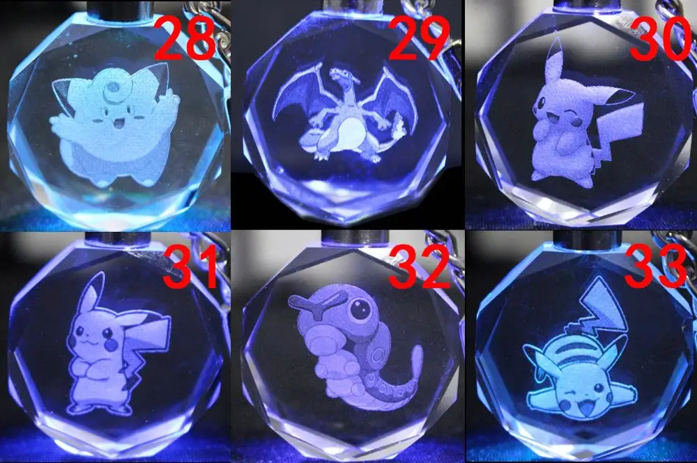 custom 3d laser engraving sublimation photo  led light crystal glass keychain