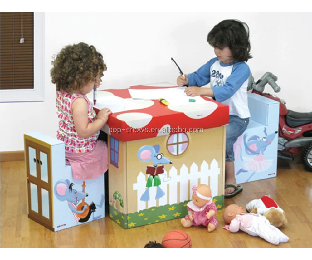 Creative design cardboard furniture,recyclable carton retail pallet exhibition display for child