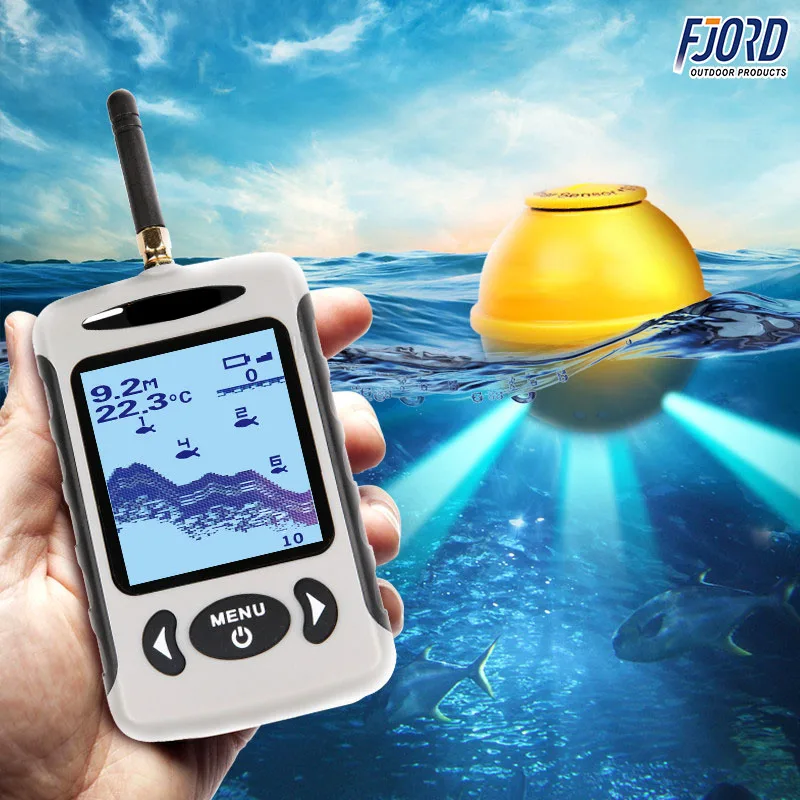 FJORD Portable Wireless Sonar Fish Finder Outdoor Raft Fishing Gear with Battery Power Plastic Material Knife Type
