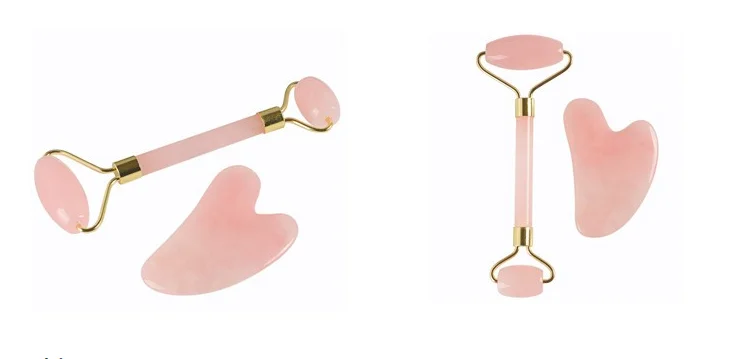 
RTS Dropshipping natural anti aging mini facia lmassager tools pink green rose quartz face lift jade roller for face 
