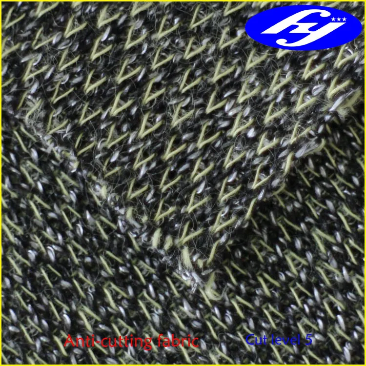 280g aramid cut resistant cloth knitted by para aramid and UHMWPE