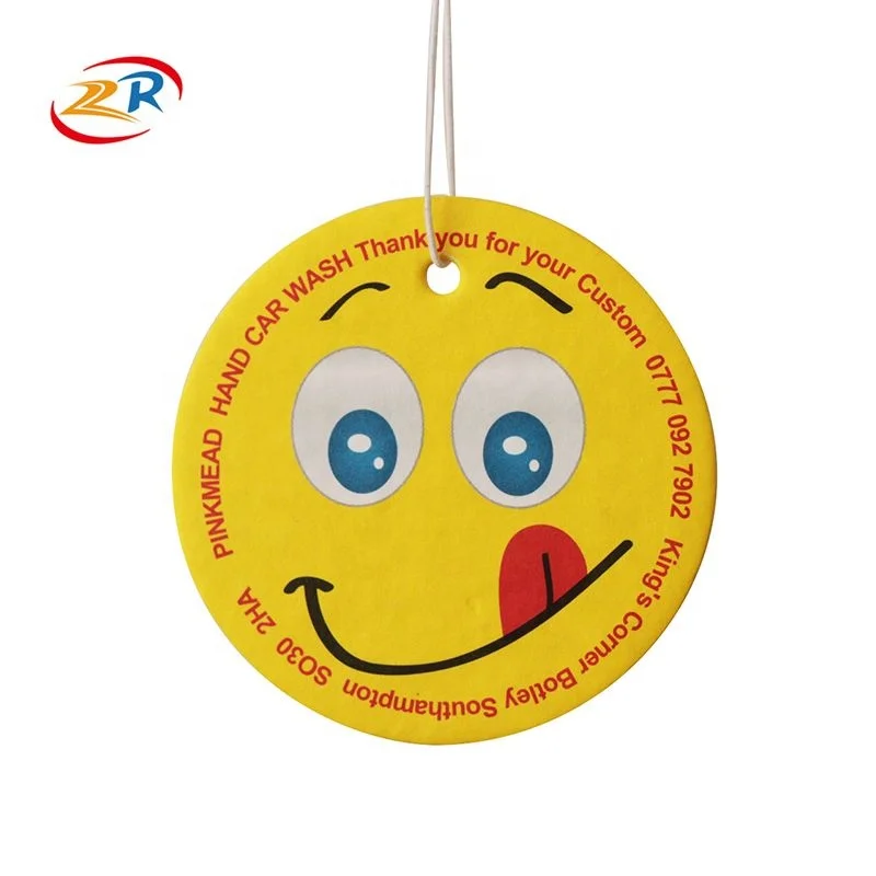 Пользовательский большой логотип штампованная бумага эмотиконы ароматизатор для лица автомобильный освежитель