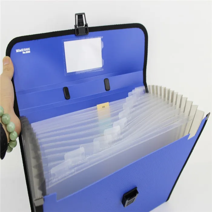 Poly  Letter Size Expanding File Folder 12 Pockets document bag for office with handle