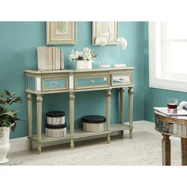 Good quality hot selling mirrored console table with three drawers