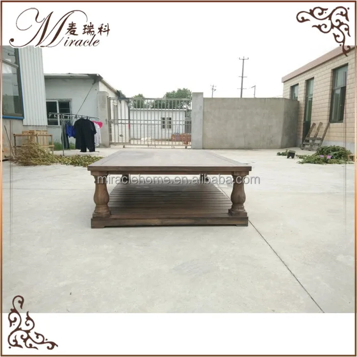Living room balustrade salvaged oak wood coffee table