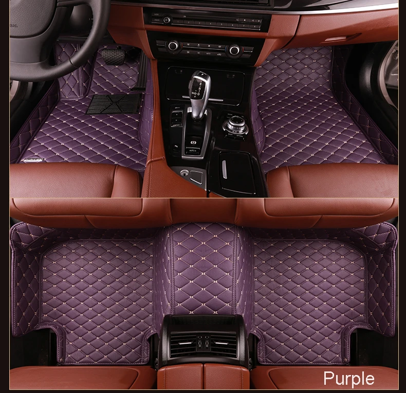 Wholesale Leather Material Car Floor Mat with EVA or XPE Antislip Car Foot Mat