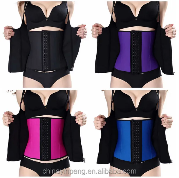 Женские резиновые талии тренер с двумя слой застежка-молния без со стальными косточками подгрудный корсет жилет для неопрен Body Shaper