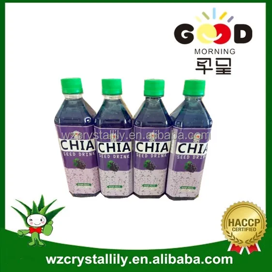 
500ml PET bottled natural chia seed drink fruity taste 