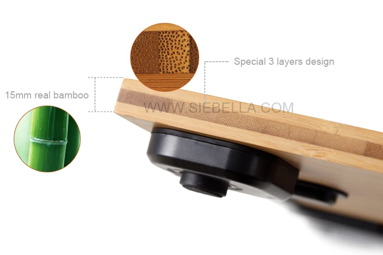 Bamboo hotel bathroom human body weight scale digital