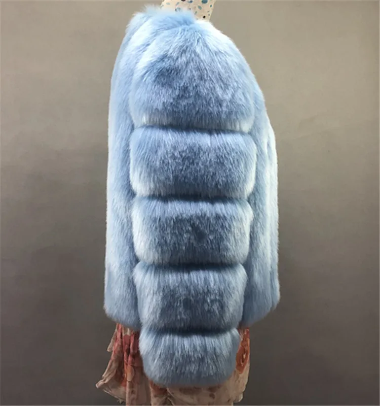 2018 New Winter Warm Whole Skin fake Fox Fur Coat Short Style Women faux Fur Coat