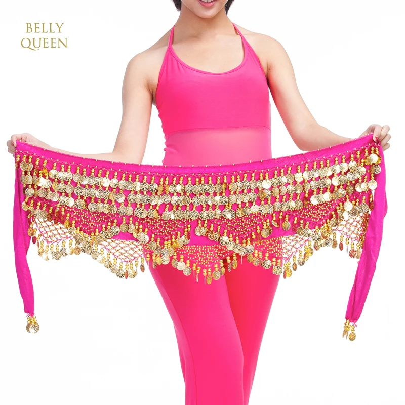 
Velvet Belly dance hip scarf belly dance belt with coins bellyqueen 