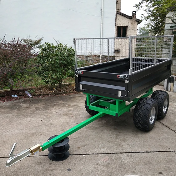 Good quality single axle with cage  hydraulic box trailer