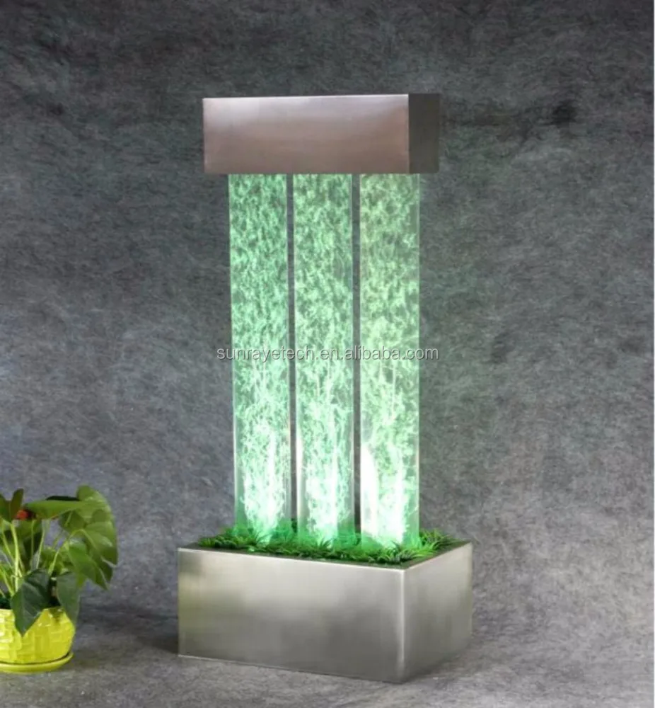 
LED Tabletop bubble column with stainless steel base decoration for ceremony holiday show banquet 