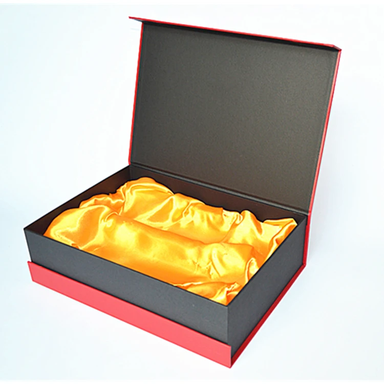 
Beautiful Nice Red With Smooth Silk Paperboard Book Shape Wine Box 
