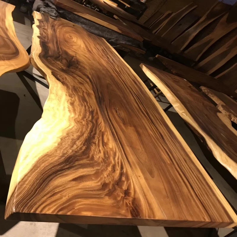 1.2 Meter Length Walnut Solid Big Slab Wood Dining Table