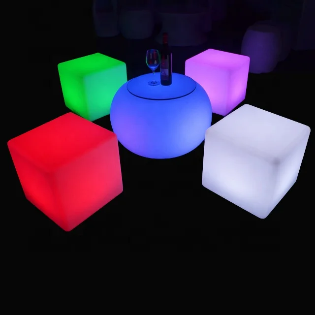 RGB Plastic Bar Storage Home Goods LED Lighting Up Cube Furniture