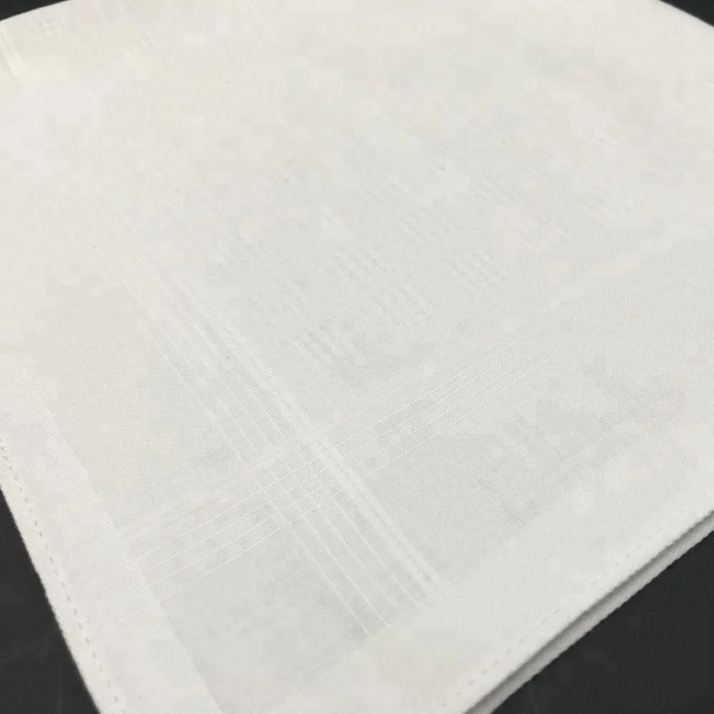 Хлопковый белый мужской высококачественный атласный носовой платок оптом