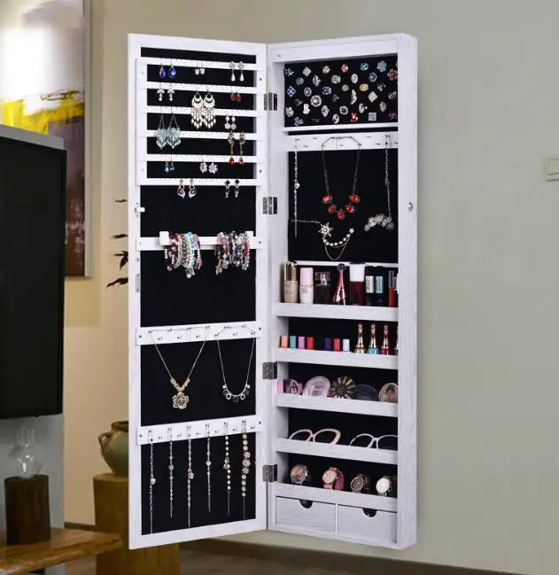Wall Mounted Organizer Women over the door jewellery mirror