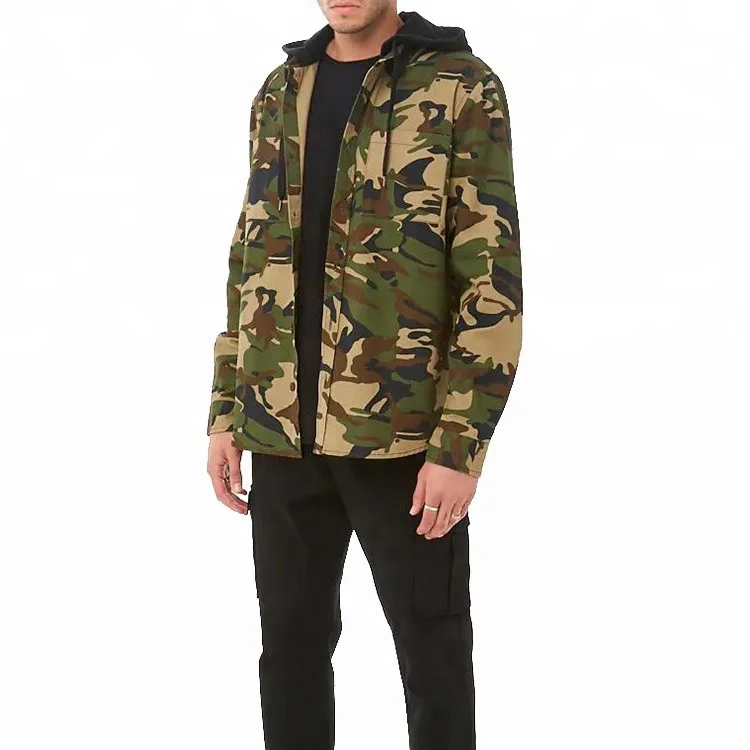 Fashion Men Hooded Green Camo Jacket,Bomber Jacket