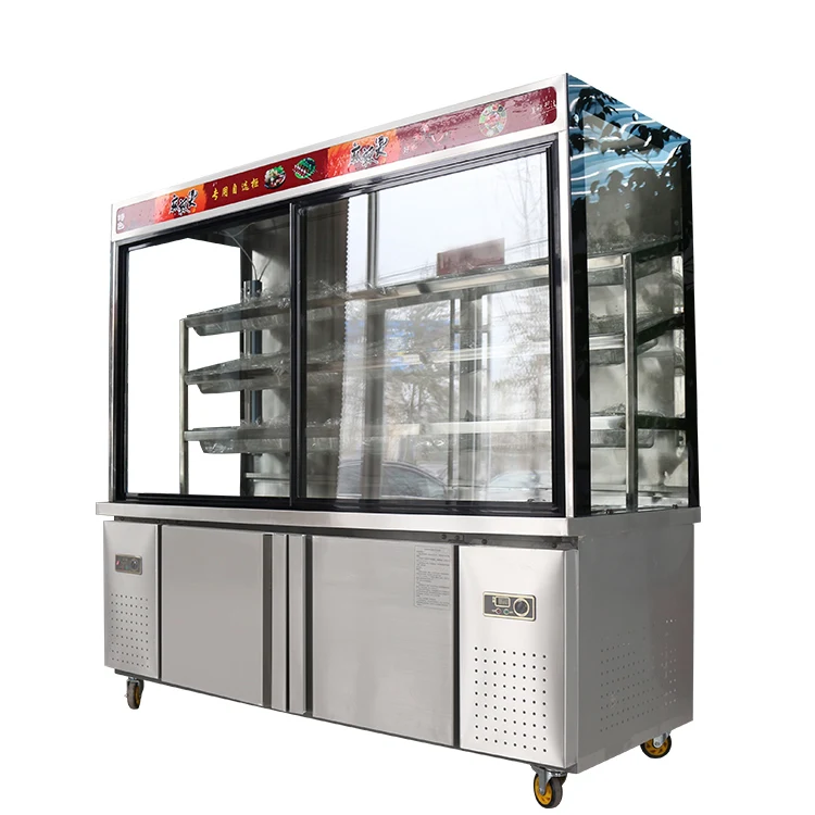 Restaurant showcase Glass door display fridge Freeze refrigerator