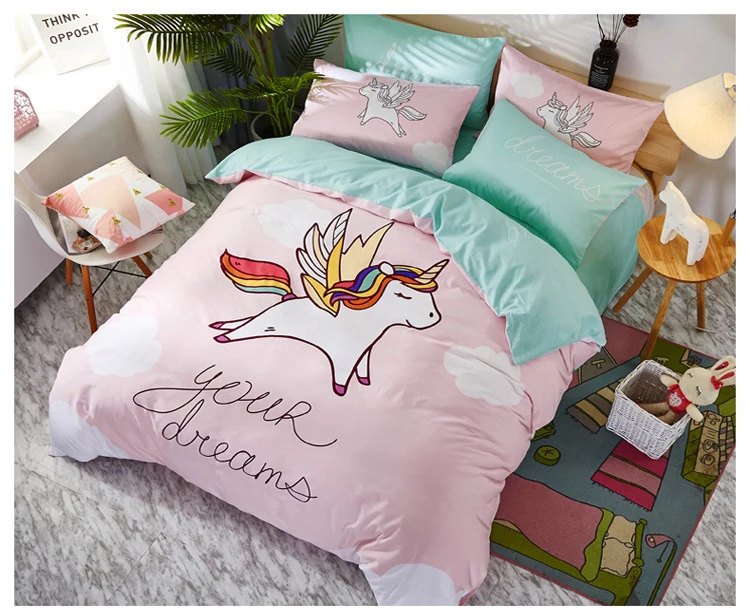 Wholesale duvet cover cartoon printed children bedding sheets