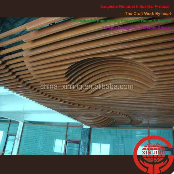 Изогнутый алюминиевый перегородчатый потолок для зала или ресторана
