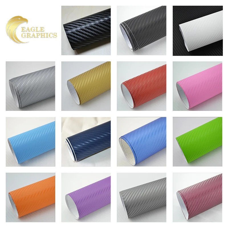 2019 Self Adhesive Heat Resistant 3D Carbon Fiber Dark Blue Car Sticker Foil For Car Body