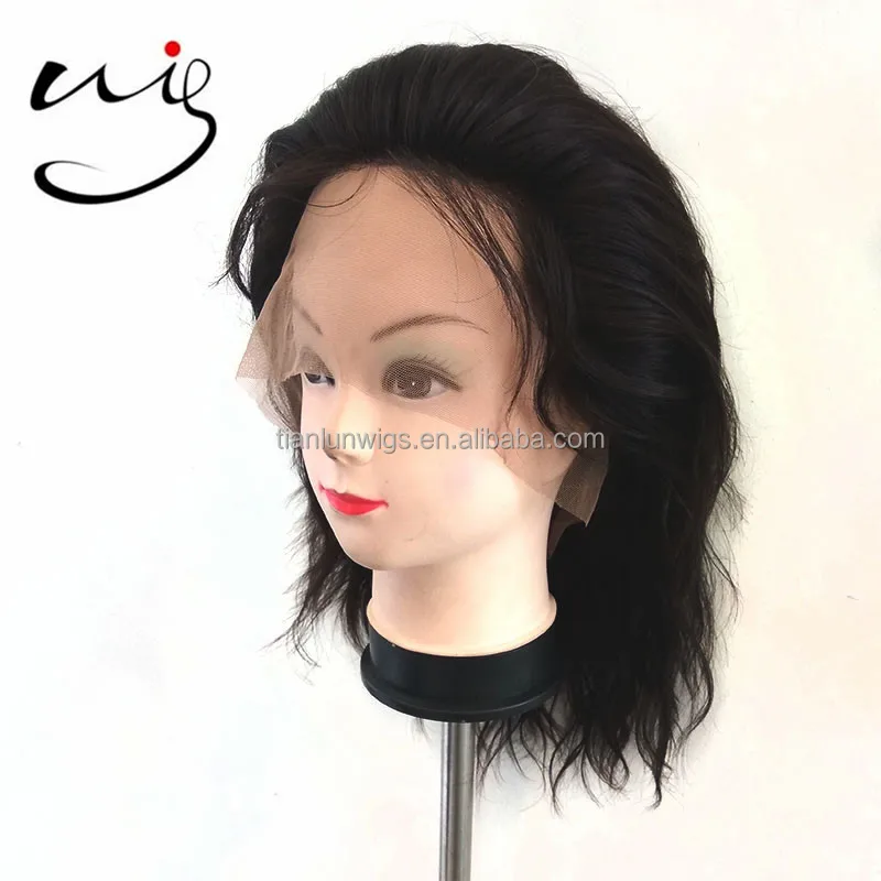 wholesale high quality Indian remy virgin Human Hair wigs natural straight wave short full lace wigs for black women