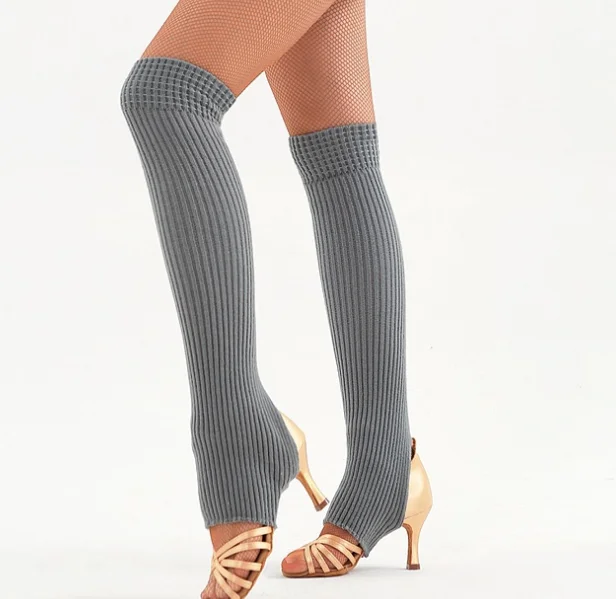55CM Adult wool yoga warm Latin leg protector lengthening step over the knee pile socks ballet dance knee high socks