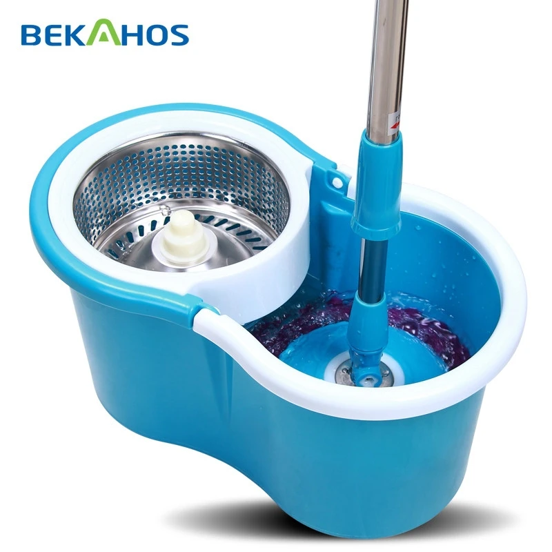 
Easy Life Hand Press Floor Cleaning Mob with Long Extended Pole and 2 microfiber mop heads 