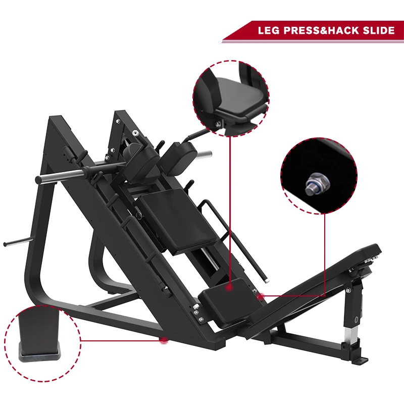 Hot Selling Commercial Gym Fitness Equipment 45 Dergree Leg Press Hack Squat Machine