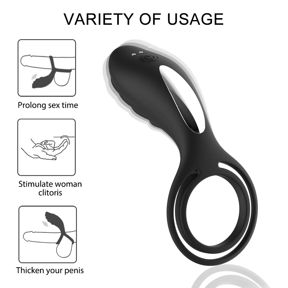 Ergonometric Body 12 Vibration Remote Control Vibrator Cock Ring Penis Clitoris Stimulator Dual sex Ring